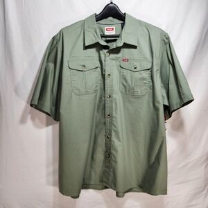 Wrangler Men's Short Sleeve Shirt Button Up Green Size 3XL‎
